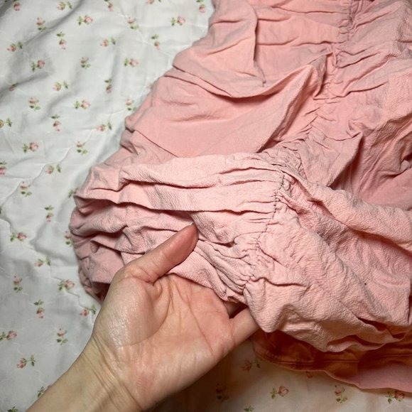 forever 21 baby pink puff sleeve ruffle mini dress - Picture 2 of 4